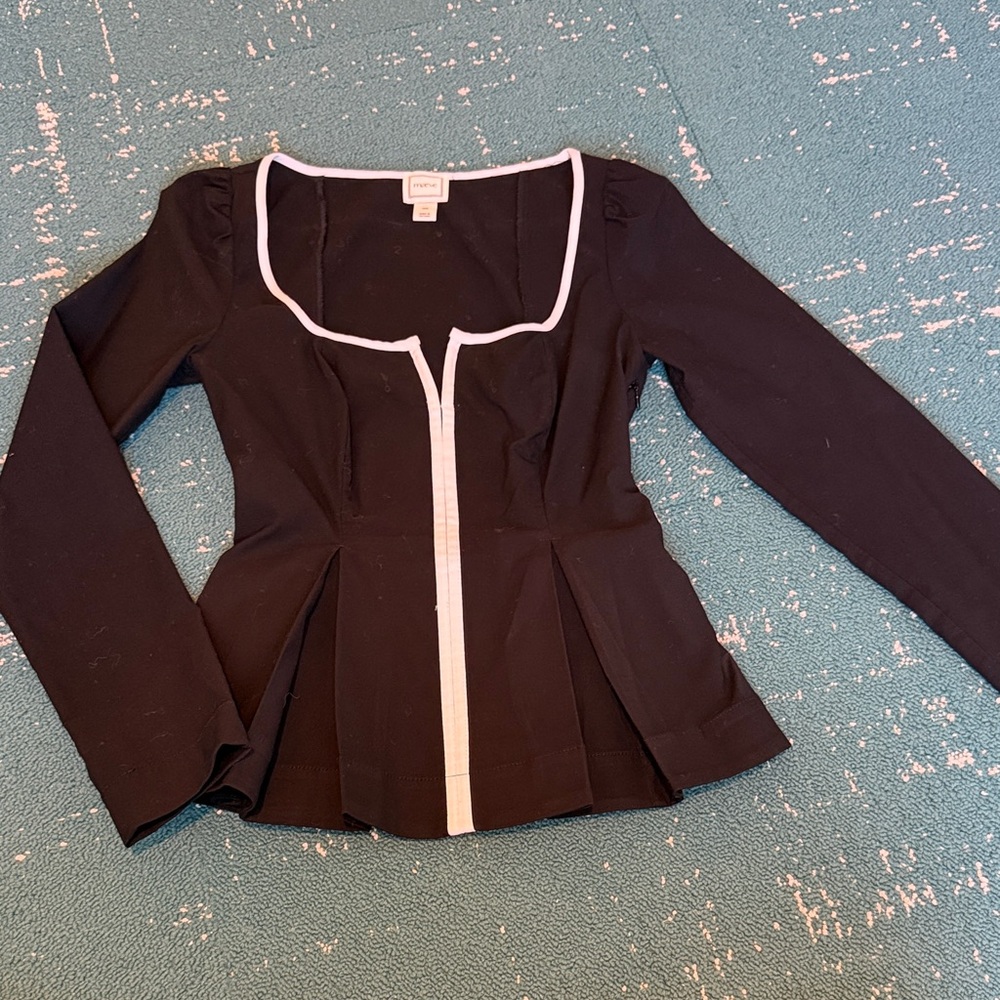 Maeve Black Top with White Trim